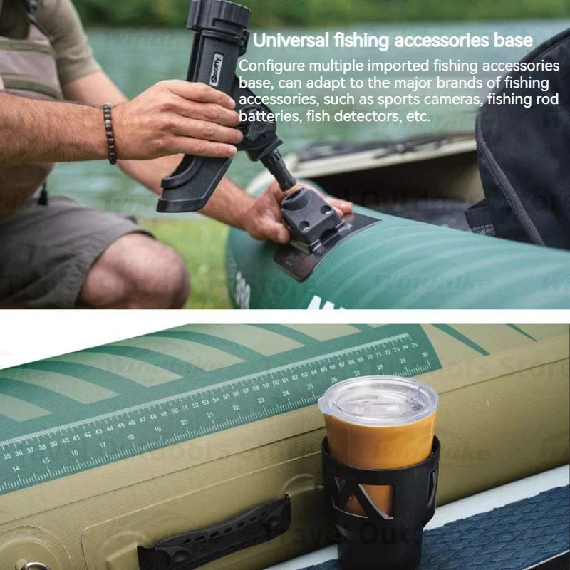 AQUA MARINA CALIBER Kayak Inflatable Boat for Fishing 2 People Kayaking Water Sports Boat Canoe PVC Dinghy Raft Seat 398x98cm Good Vibrations