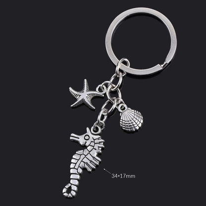 Fashion Animal Women Keychain Car Moon Cat Dog Love Heart Key Chain Friends Gift Jewelry Bag Pendant Wing Evil Eye Angel Turtles Good Vibrations