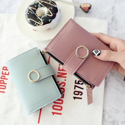 New Fashion Short Women's Wallet Zipper Card Holder Cute Female Coin Purse High Quality PU Wallets For Girls Good Vibrations