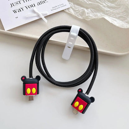 New Cartoon Charger Cable Protector for IPhone 15 14 13 12 18W 20W Charger Protection Cover Stitch Data Line Winder Protective Good Vibrations