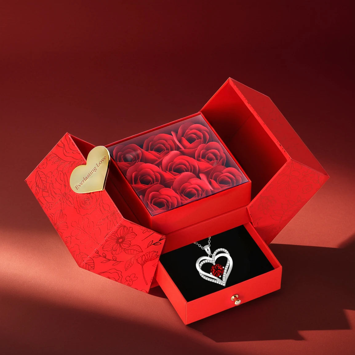 Elegant Rose Jewelry Gift Set with Necklace - Valentine's/Xmas/Mother's Day Present for Her - Perfect for Wife, Daughter, Girlfr Good Vibrations