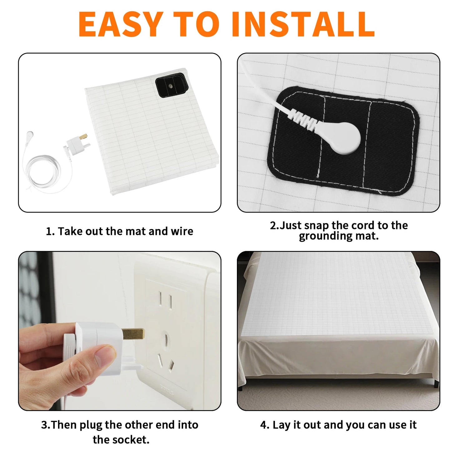 Grounding Bed Sheet Anti-static Grounding Sheet Conductive 95% Cotton and 5% Soft Silver Fiber Flat Sheets Sleep Bed Mat Good Vibrations