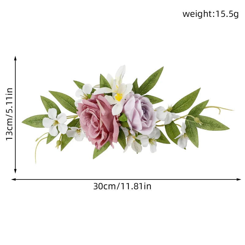 Yannew 3pcs Rustic Artificial Rose Flower Cake Toppers Birthday Country Wedding Cake Decoration Table Centerpieces Arrangement Good Vibrations