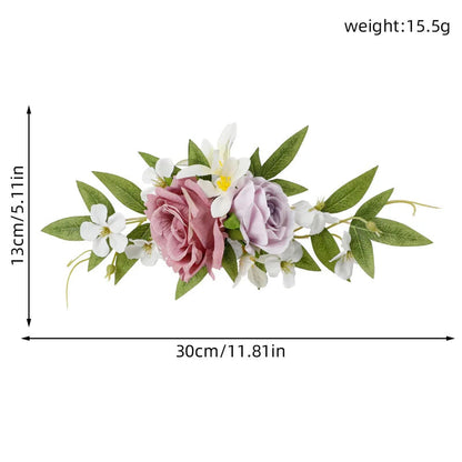 Yannew 3pcs Rustic Artificial Rose Flower Cake Toppers Birthday Country Wedding Cake Decoration Table Centerpieces Arrangement Good Vibrations