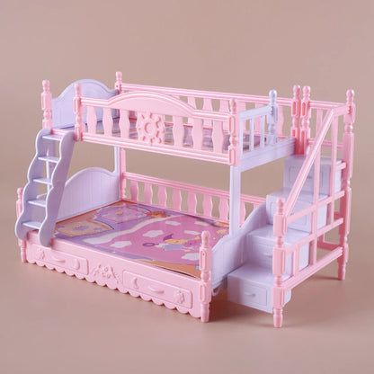 1:12 Dollhouse Ice Cream Truck Baby Bed Simulation Miniature Scene Display Dessert Car Bunk Bed Bathroom Kitchen Toy For Girl Good Vibrations