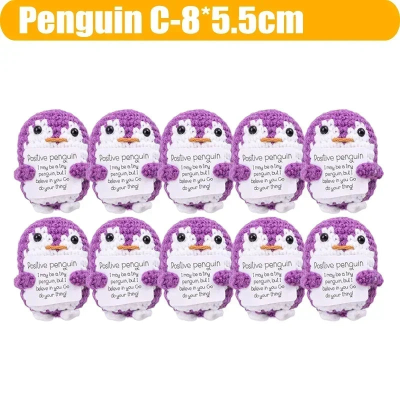 Positive Energy Handmade Plush Wool Knitting Shark Potatoes Doll Emotional Support Hug Pocket with Card Creative Festivals Gift Good Vibrations