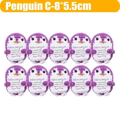 Positive Energy Handmade Plush Wool Knitting Shark Potatoes Doll Emotional Support Hug Pocket with Card Creative Festivals Gift Good Vibrations