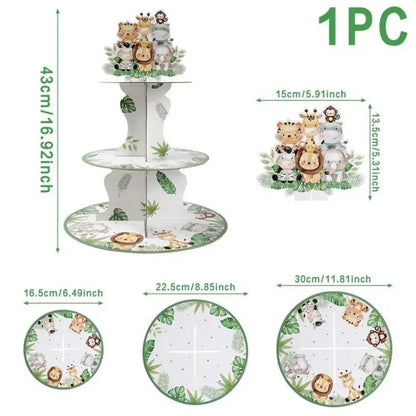 Jungle Safari Birthday Decoration Jungle Animals 1st Birthday Gifts Decoration Wild One Birthday Tableware Baby Shower Decor Good Vibrations