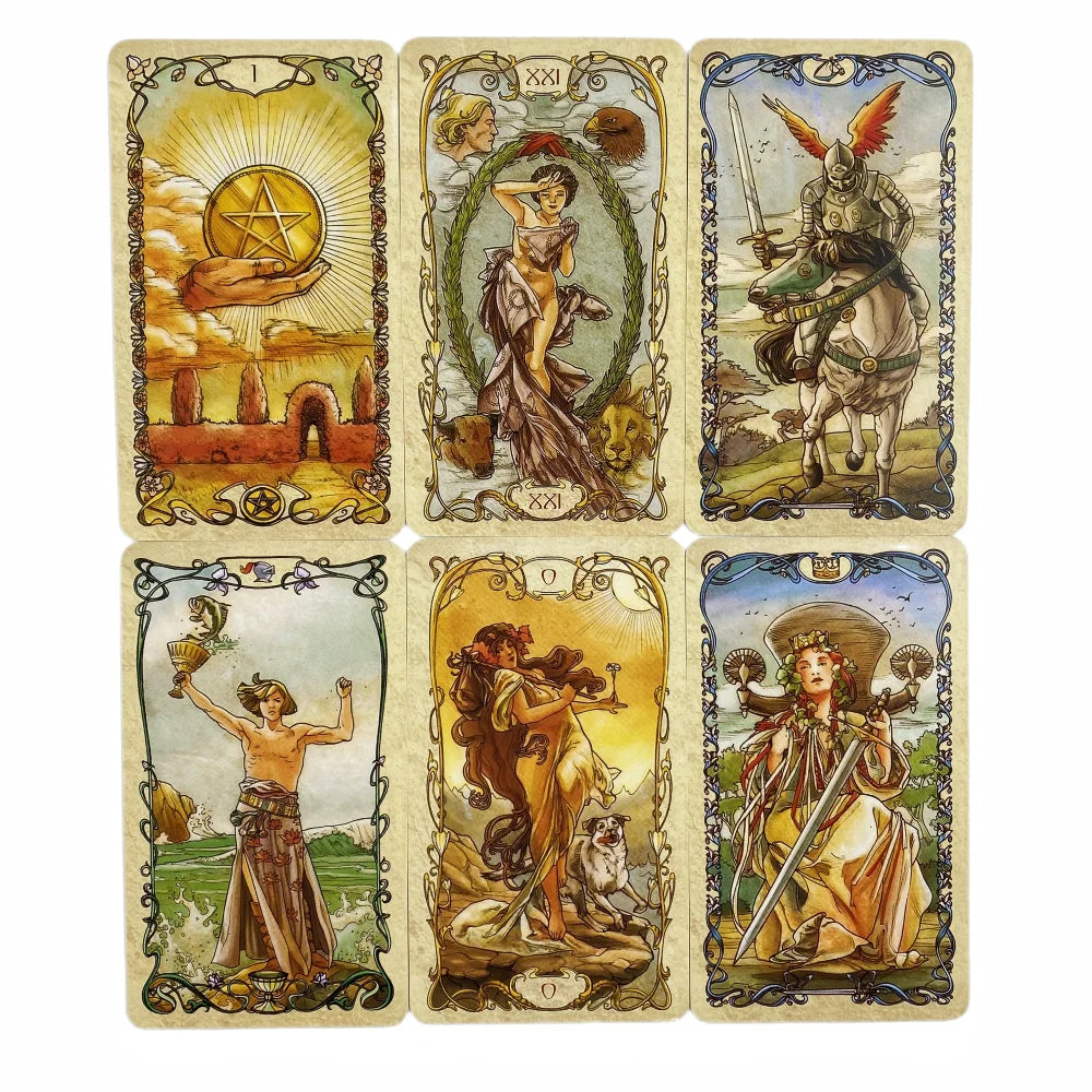 Tarot Mucha Cards Tarot Deck Card Game Toy Tarot Divination Card Game Board Guidance Divination Good Vibrations