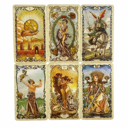 Tarot Mucha Cards Tarot Deck Card Game Toy Tarot Divination Card Game Board Guidance Divination Good Vibrations