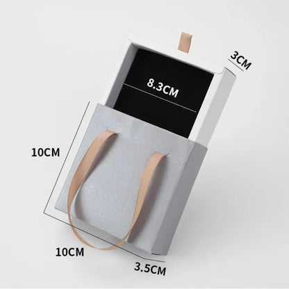 Paper Pull-Out Drawer Jewelry Box Handheld Jewelry Packaging Box Wearing Armor Ring Earring Necklace Storage Gift Box Good Vibrations