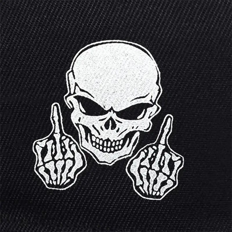 Unisex Skeleton Finger Embroidery Hip-hop Hats Spring Autumn Outdoor Adjustable Casual Baseball Caps Sunscreen Hat Good Vibrations