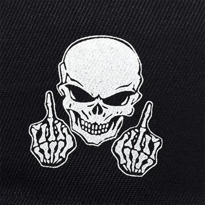 Unisex Skeleton Finger Embroidery Hip-hop Hats Spring Autumn Outdoor Adjustable Casual Baseball Caps Sunscreen Hat Good Vibrations