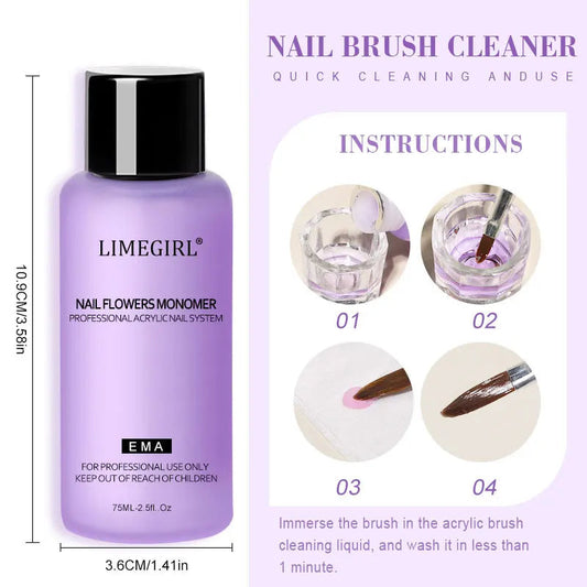 Nail Acrylic Powder and Liquid Monomer Nails Art Decoration For Manicure Set Kit Crystal Nail Glitter 3D Nail Tips Carving Tools Good Vibrations