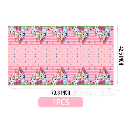 Bluey Theme Birthday Party Decorations Celebration Party Balloons Disposable Tableware Cup Plate Baby Shower Kid Party Set Good Vibrations