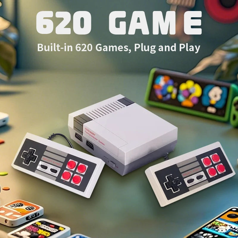 Handheld Family Recreation Video Console AV Output Retro Built-in 620 Classic Games Dual Gamepad Gaming Player  Toys Holiday Gif Good Vibrations