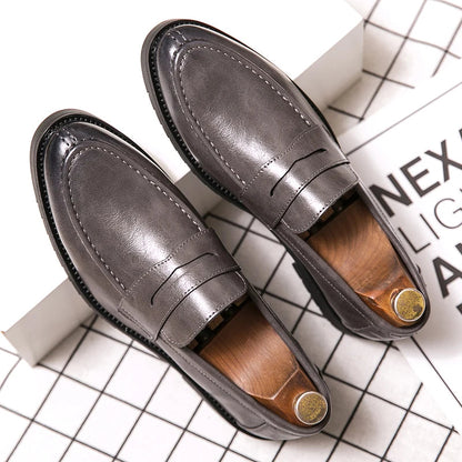 Men's Dress Shoes Trend Leather Formal Loafers Men Classic Casual Business Shoes For Men Party Social Leather Shoes Loafers Male Good Vibrations