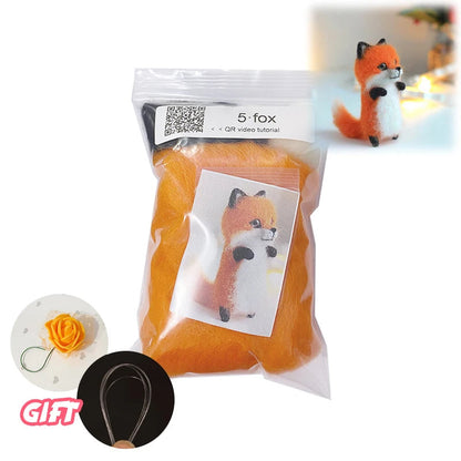 Cute and Interesting handmade toys DIY wool felt cat kits unfinished plush doll poking music toy gift Non-finished product Good Vibrations