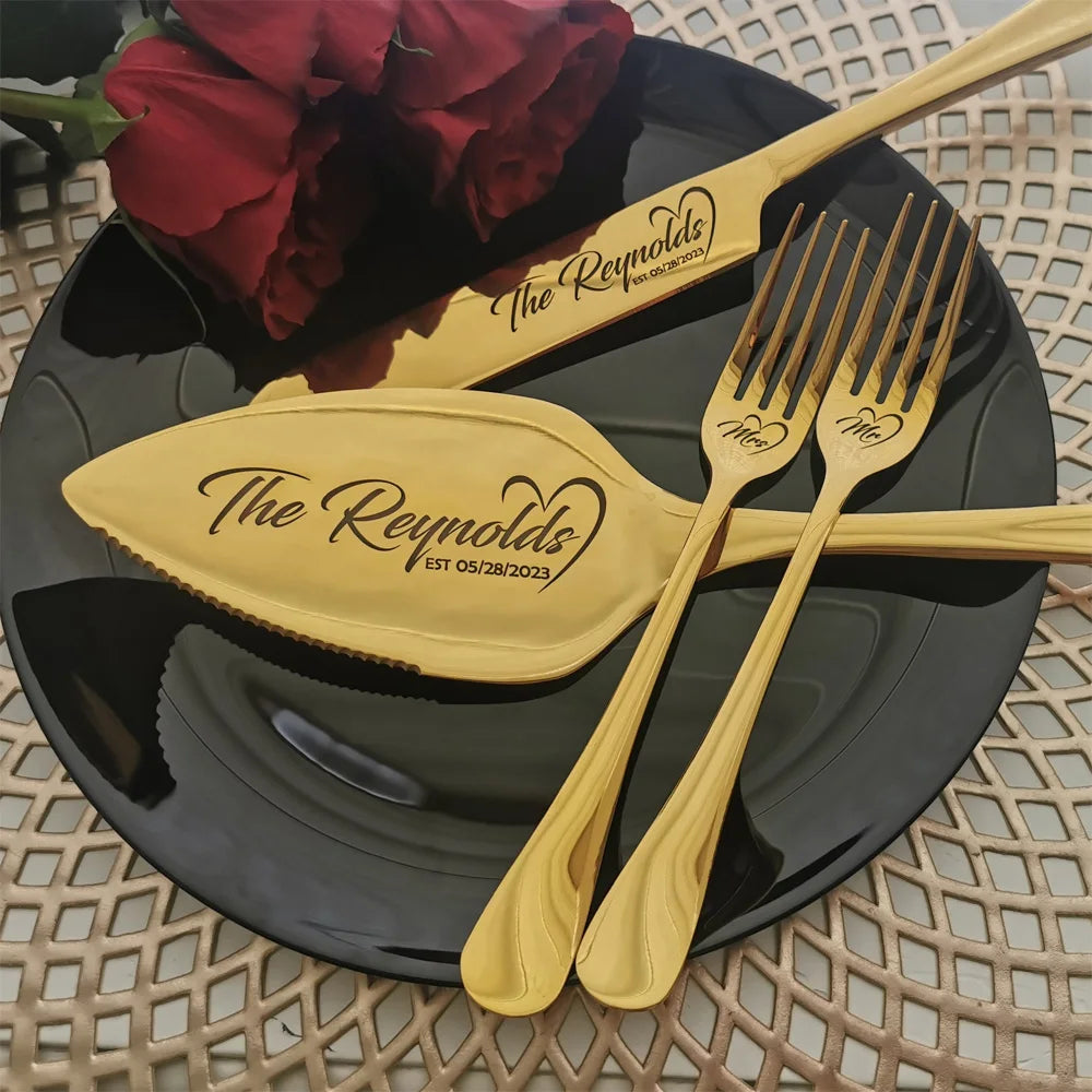 Personalized Wedding Cake Cutting Set Custom Engraved Gifts Wedding Gift For Bridal Shower Unique Anniversary Engagement Gift Good Vibrations