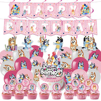 Bluey Theme Birthday Party Decorations Celebration Party Balloons Disposable Tableware Cup Plate Baby Shower Kid Party Set Good Vibrations