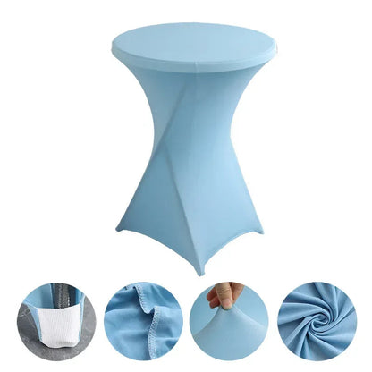 Wedding Birthday Party Decoration Cocktail Spandex Table Covers Round Cloth High Bar Banquet Hotel  Show Solid Colour Good Vibrations