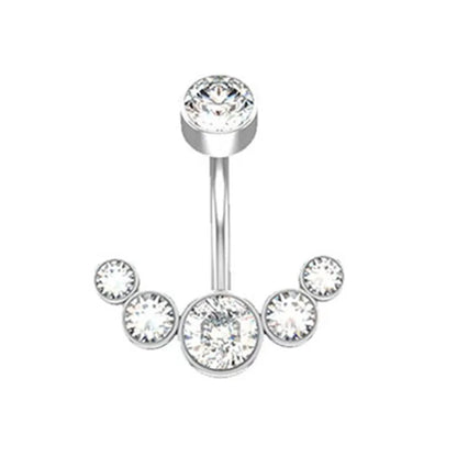 Dainsty Dangled Belly Button Rings Surgical Steel 14G Bar Navel Piercing Ring Crystal CZ Bee Flower Heart Belly Ring Ear Jewelry Good Vibrations Adult Super Store