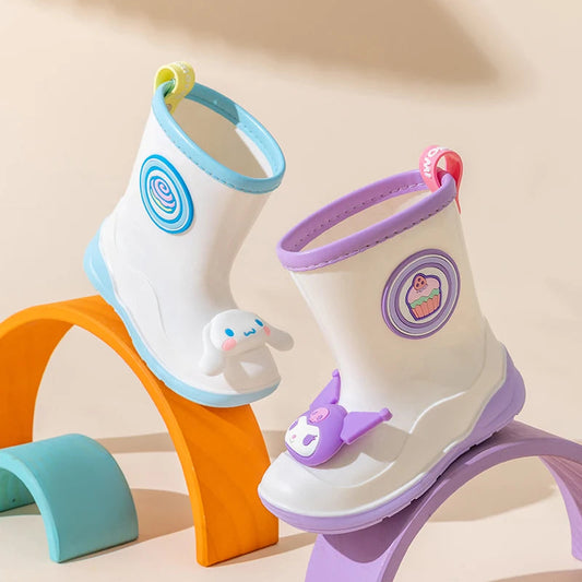 Sanrio genuine children's rain boots cute cartoon rain boots girls non-slip glue shoes Good Vibrations