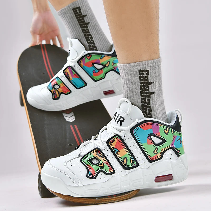 2024 New Fashion Men Sneakers on-slip Wear-resistant Men Casual Sneakers Air Cushion Breathable Soft Bottom Man Basketball Shoes Good Vibrations