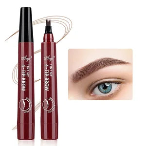 Waterproof Eyebrow Pencil, Quad Eyebrow Pencil, Natural Brow Makeup Long-Lasting Non-Fade Liquid Water Eyebrow Pencil (5 Colors) Good Vibrations