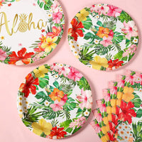 Hawaii Tableware Hawaiian Party Decoration Adults Aloha Luau Paper Plates Napkins Tropical Beach Hawaii Birthday Party Supplies Good Vibrations