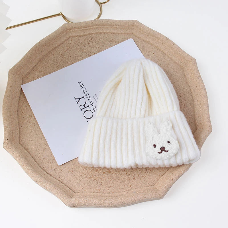 Autumn Winter Baby Hat Soft Warm Knitted Boy Girl Children Beanies Caps Solid Color Crocheted Infant Kids Bonnet Hats 0-3Y Good Vibrations