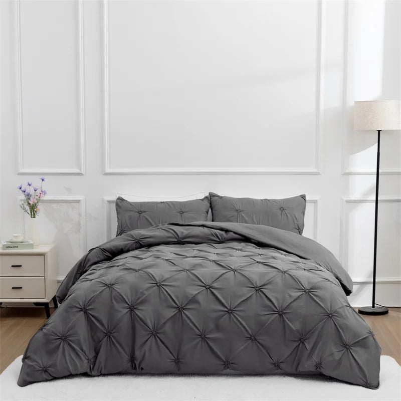 Queen Comfort Set 3Pieces, Gray Bed in a Bag Comforter Set for Bedroom, Beddding Sets without Comforter, Duvet cover&Pillowcases Good Vibrations