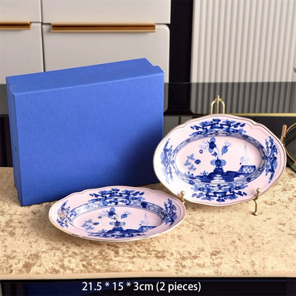 Italian Ceramic Tableware Household Jewelry Box Teapot Sugar Pot Milk Pot Kitchen Supplies Dim Sum Plate Fruit Plate Tableware Good Vibrations