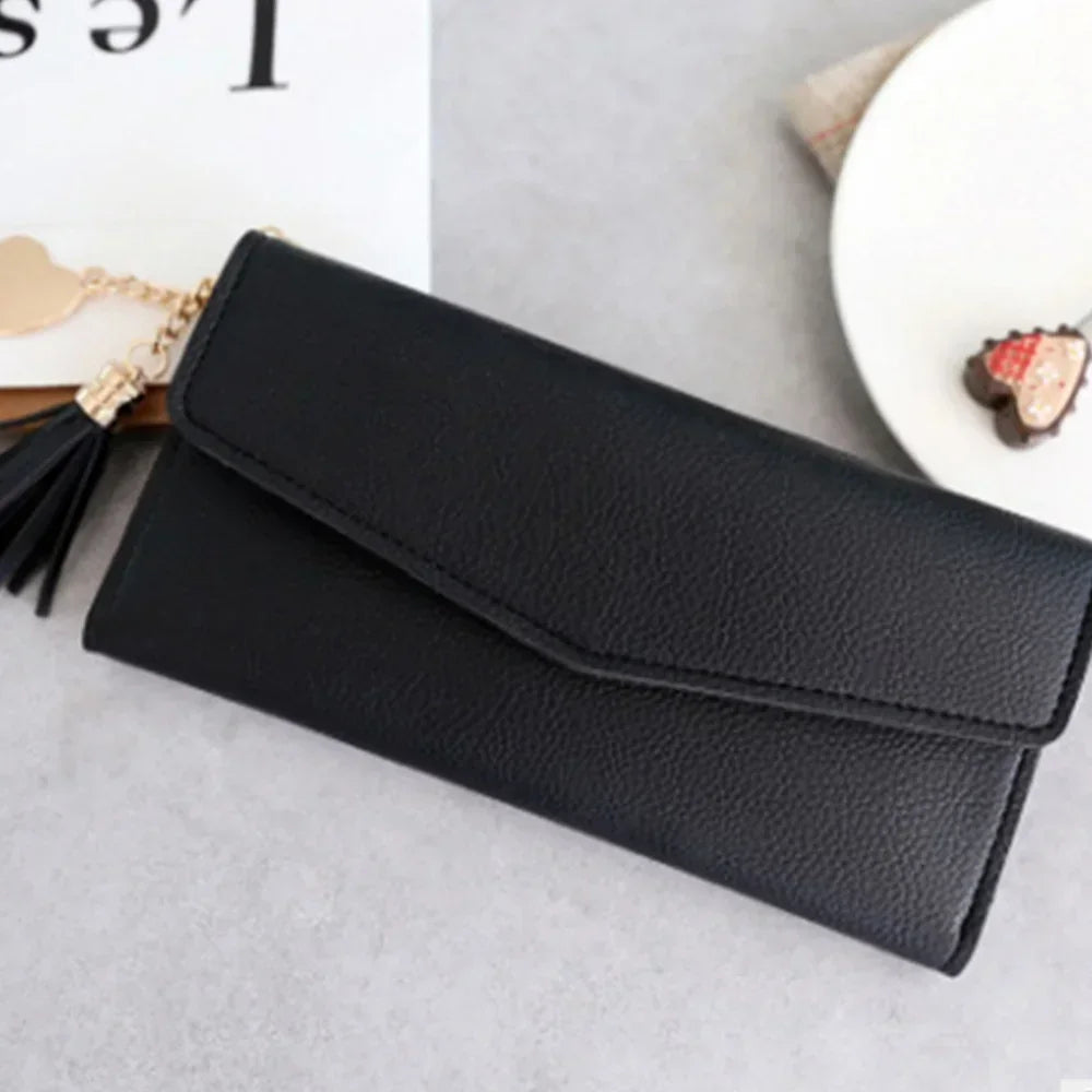 Wallet Black Small Leather Coin Purse Rfid Blocking Wallet Rose Gold Pattern Mini Purse with ID Window for Women Good Vibrations