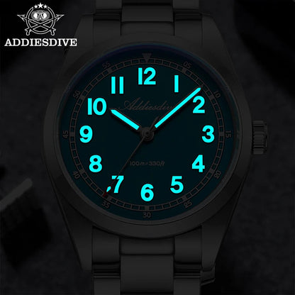 ADDIESDIVE 2025 New Men’s Luxury Quartz Watch AD2521 Ultra-Thin Sapphire Glass BGW9 Luminous 316L Steel Band 100M Waterproof Good Vibrations