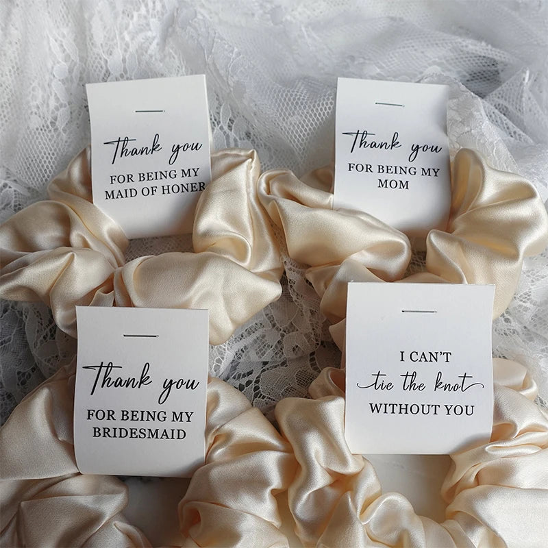 Personalized Bridesmaid Scrunchie Silk Hair Scrunchie Bachelorette Party Gift Bridesmaid Proposal Custom Wedding Gift To Bride Good Vibrations