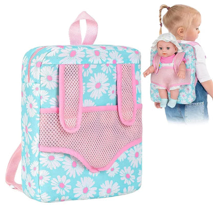 Fashion Newborn Backpack Doll Cute Flower Handbag for Girls Dolls Out Going Carry Bag Christmas Birthday Gift Good Vibrations