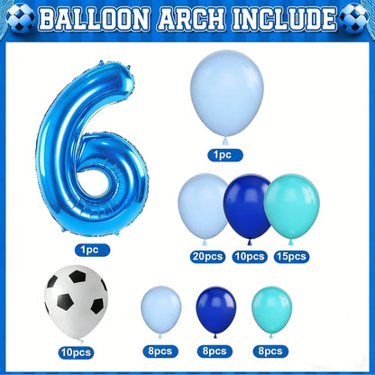 6th/7th/8th/9th/10th/11th Birthday Soccer Party Decoration for Boys, Soccer Birthday Balloons Arch with Royal Blue Teal Light Bl Good Vibrations