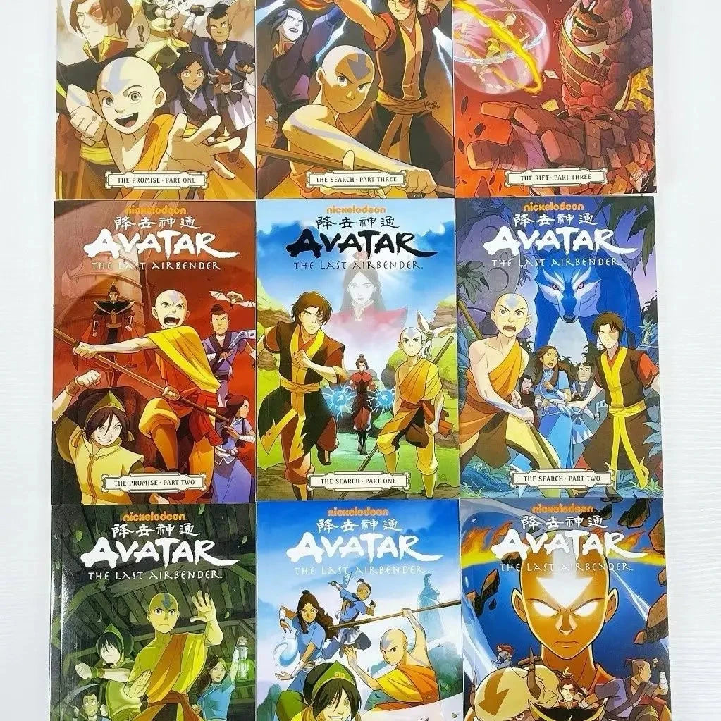 Avatar:The Last Airbender Season 1 Nine books + Season 2 Nine books English book American comics Action comedy fantasy story Good Vibrations