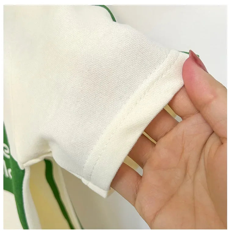 2024 New Kids Short Sleeve Suit Striped Girls Boys Set Summer Tops +short Baby Clothes Children's Wear Good Vibrations