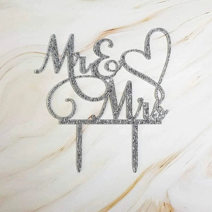 Mr and Mrs Cake Topper, Bride and Groom Sign Wedding/Engagement Cake Toppers Decoration Good Vibrations