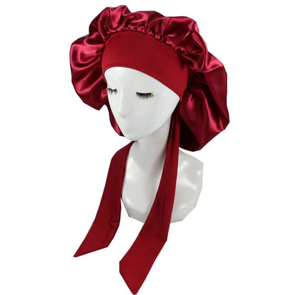 Women Satin Solid Sleeping Hat Night Sleep Cap Hair Care Bonnet Nightcap For Women Men Unisex Cap Bonnet De Nuit Shower Turban Good Vibrations