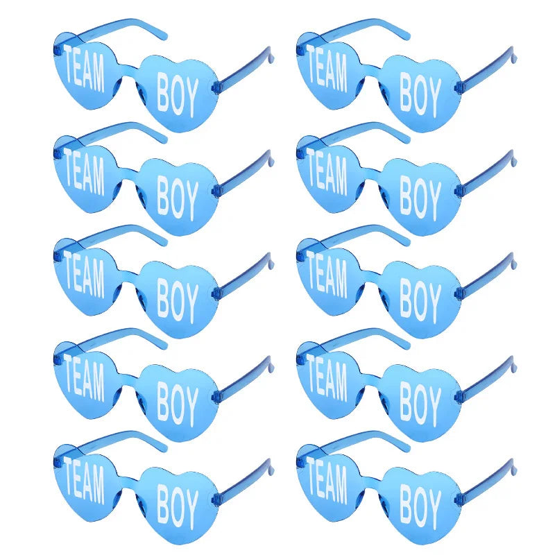Baby Gender Reveal Party Team Boy Team Girl Glasses Decoration Supplies Blue and Pink Sunglasses Photo Props Guests Gift Favors Good Vibrations