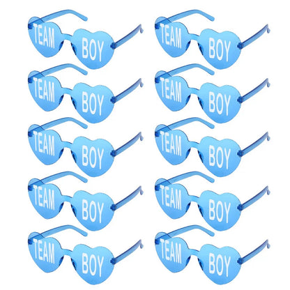 Baby Gender Reveal Party Team Boy Team Girl Glasses Decoration Supplies Blue and Pink Sunglasses Photo Props Guests Gift Favors Good Vibrations