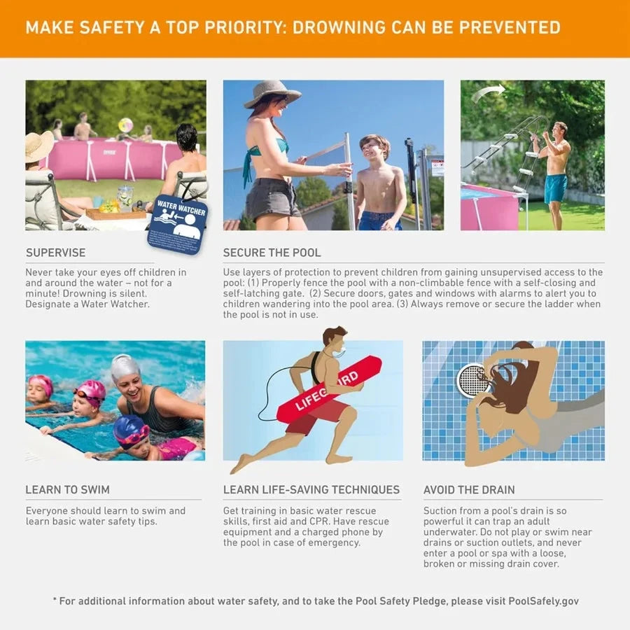 28266EH 7'L x 5'W x 235 8H Rectangular Metal Frame Above Ground Outdoor Backyard Swimming Pool with 439 Gallons Water Capacity Good Vibrations