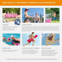 28266EH 7'L x 5'W x 235 8H Rectangular Metal Frame Above Ground Outdoor Backyard Swimming Pool with 439 Gallons Water Capacity Good Vibrations