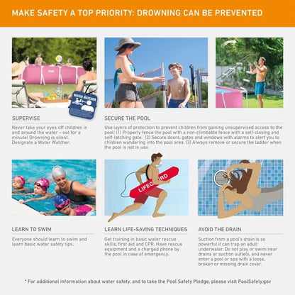 28266EH 7'L x 5'W x 235 8H Rectangular Metal Frame Above Ground Outdoor Backyard Swimming Pool with 439 Gallons Water Capacity Good Vibrations