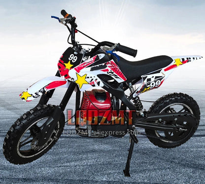 49CC 50CC 4-Stroke ATV OFF-road Gasoline Motorcycle Racing MOTO Dirt Bike Motorbike For Adult Children Boy Girl Child Men Women Good Vibrations