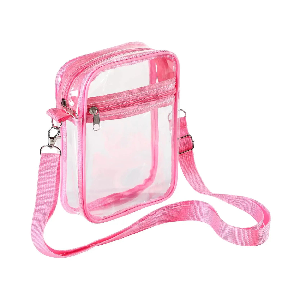Women Clear Shoulder Bag Stadium Approved PVC Concert Transparent Purse Simple Crossbody Bag With Front Pocket Casual Handbag Good Vibrations