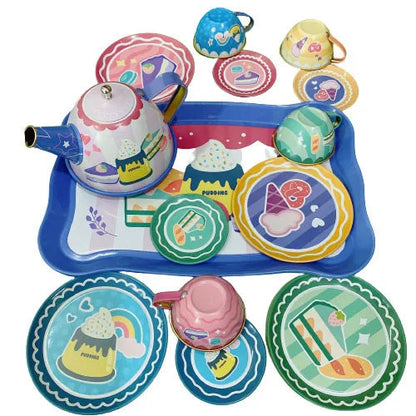 DIY Pretend Play Toy Simulation Tea Set Tableware Play House Kitchen Afternoon Tea Game Toys Gifts For Children Kids Girls Good Vibrations